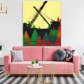 Northwest Crawler Crane n Track Fantasy Art Canvas Afdruk (Insitu (Woonkamer))