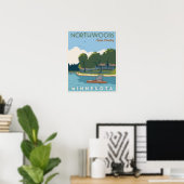 Northwood Cabin Land Poster (Thuiskantoor)