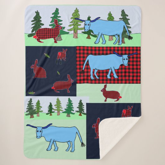 Northwood Lumberjackrabbit en Babe blanket Sherpa Deken (Voorkant)
