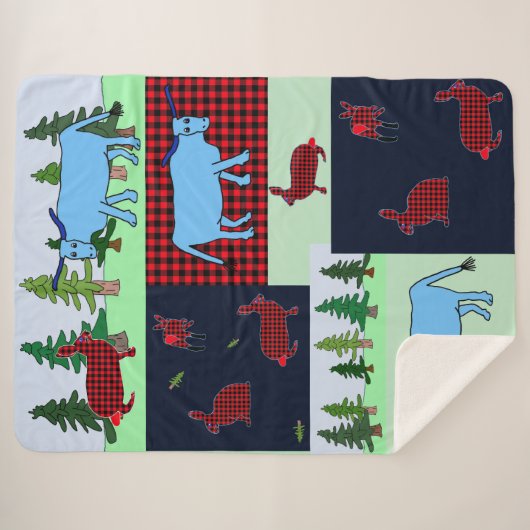 Northwood Lumberjackrabbit en Babe blanket Sherpa Deken (Voorkant (horizontaal))