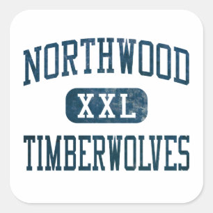 Northwood Timberwolves Atletiek Vierkante Sticker