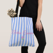 Norton Commons blauwe streep canvas tas (Dichtbij)