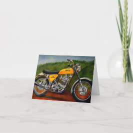 norton de gele klassieke fiets van de kaart