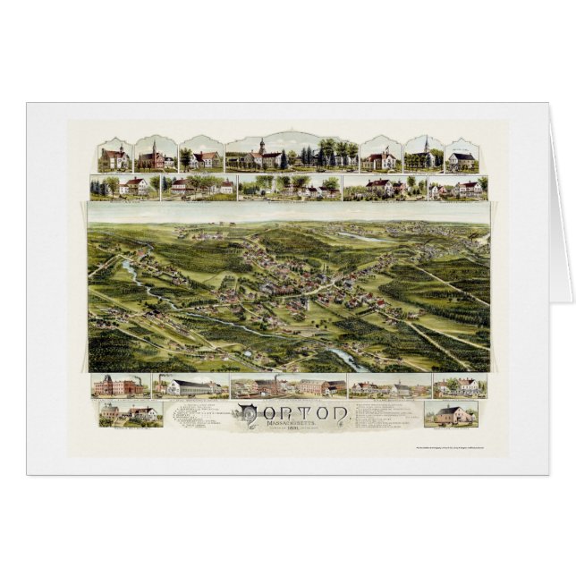 Norton, MA Panoramic Map - 1891 (Voorkant Horizontaal)