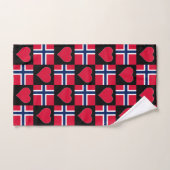 Norvège Drapeau et Motif de coeur Norwegian Pride (Serviette à main)