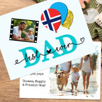 Norvège Meilleur papa jamais Carte photo, Drapeau,
