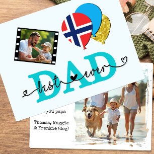 Norvège Meilleur papa jamais Carte photo, Drapeau,