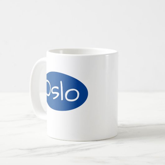 Norvège Oslo Unique Font Mug (Devant gauche)