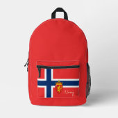 Norvège, sac à dos rouge, drapeau norvégien / patr (Recto)