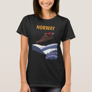 Norvège Saut à Ski Hiver Rétro T-Shirt de Voyage