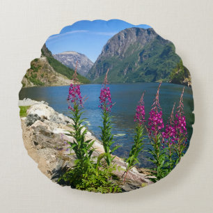 Norvège Village de Gudvangen Scène Coussin rond