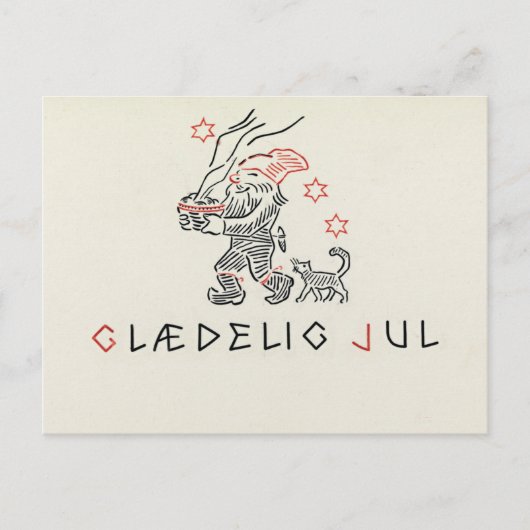 Norvège vintage Carte de Noël Glaedelig jul (Devant)