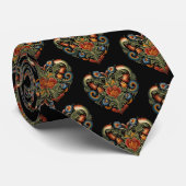 Norvégien Rosemaling Folk Art Heart Cravate (Roulé)