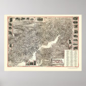 Norwalk, CT Panoramic Map - 1899 Poster (Voorkant)