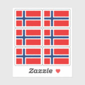 Norway Flag Sticker Collection – Pack of 6  (Feuille)
