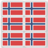 Norway Flag Sticker Collection – Pack of 6  (Devant)