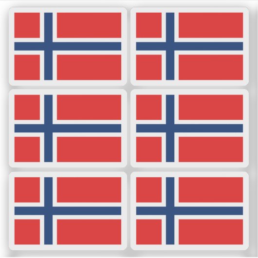Norway Flag Sticker Collection – Pack of 6  (Devant)