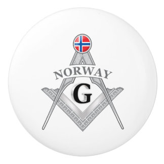 Norway freemasonry sign keramische knop