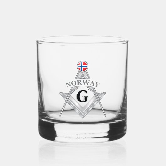 Norway freemasonry sign whisky glas (Voorkant)