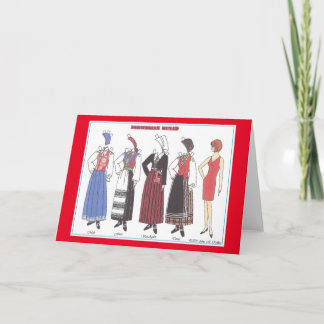 Norwegian Bunad II Paper Doll Wenskaart Kaart