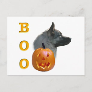 Norwegian Elkhound Halloween Boo Briefkaart