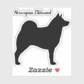 Norwegian Elkhound Hondensilhouet Vinyl Sticker (Vel)