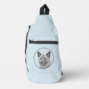 Norwegian Elkhound Schilderij Schattigee originele Sling Bag
