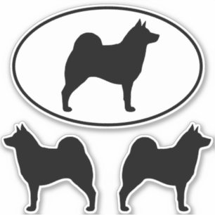 Norwegian Elkhound Silhouettes Vinyl Sticker Set