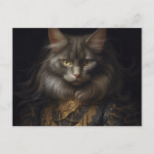 Norwegian Forest black Cat Briefkaart (Voorkant)