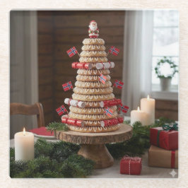 Norwegian Kransekake, Glass Coaster Glazen Onderzetter