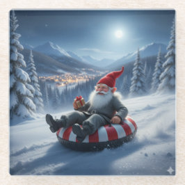 Norwegian Nisse Sledding, Coaster Glazen Onderzetter