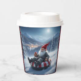 Norwegian Nisse Sledding, Paper Cups Papieren Bekers