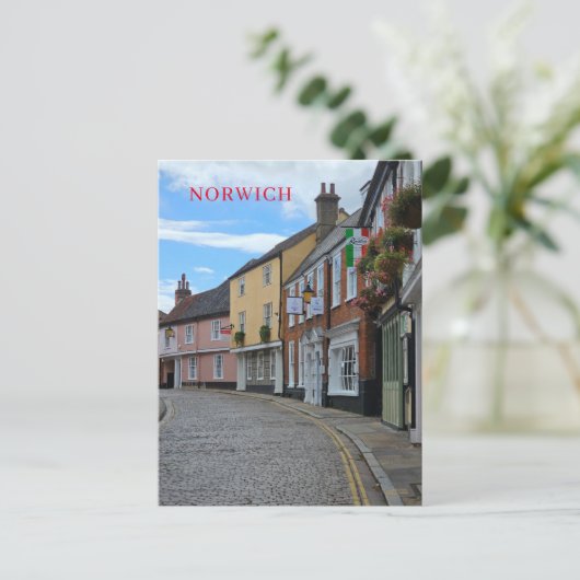 Norwich bâtiments colorés vue carte postale (Debout devant)
