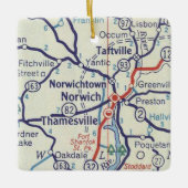 Norwich CT  Map Keramisch Ornament (Voorkant)