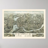 Norwich CT Panoramic Map - 1876 Poster (Voorkant)