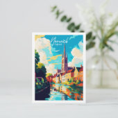 Norwich Engeland vintage reizen Briefkaart (Staand voorkant)