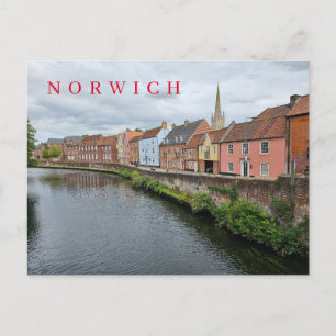 Norwich rivier zicht op ansichtkaart briefkaart