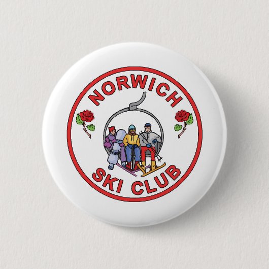 Norwich Ski Club Ronde Button 5,7 Cm (Voorkant)