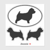 Norwich Terrier Dog Silhouettes Vinyl Sticker Set (Vel)