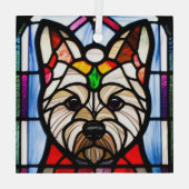 Norwich Terrier "Glas in lood" Glas Ornament (Achterkant)