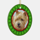 Norwich Terrier Happy Howliday Keramisch Ornament (Rechts)