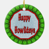 Norwich Terrier Happy Howliday Keramisch Ornament (Achterkant)