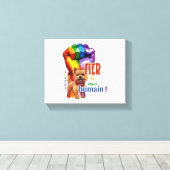 Norwich Terrier hond Canvas Afdruk (Insitu (Houten vloer))