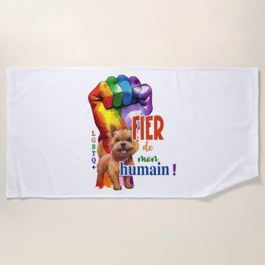 Norwich Terrier hond Strandlaken (Voorkant)