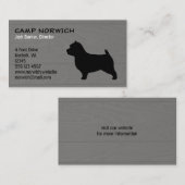 Norwich Terrier Hondenras Silhouette Faux Wood Visitekaartje (Voorkant / Achterkant)