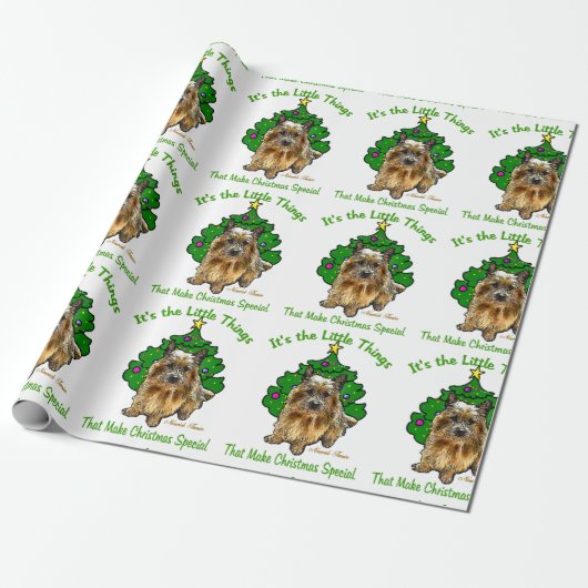 Norwich Terrier Kerstmis Cadeaupapier (Uitgerold)