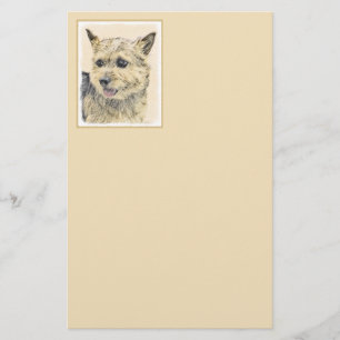 Norwich Terrier Painting - Cute Original Dog Art Briefpapier