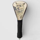 Norwich Terrier Painting - Cute Original Dog Art Golfheadcover (Voorkant)