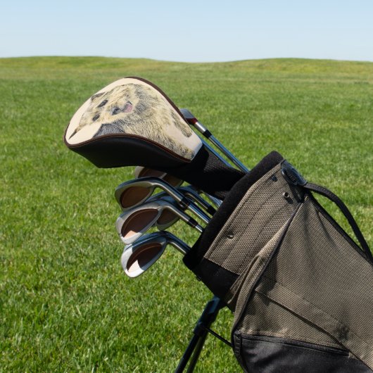 Norwich Terrier Painting - Cute Original Dog Art Golfheadcover (Insitu)