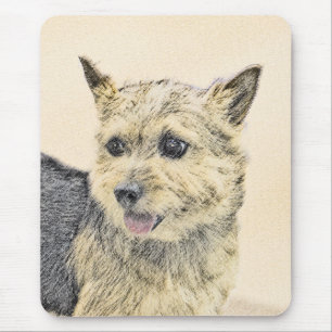 Norwich Terrier Painting - Cute Original Dog Art Muismat